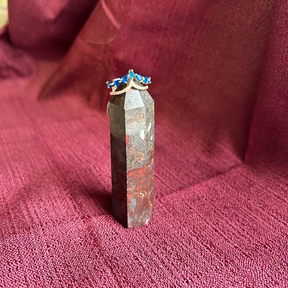 Elegant Gold and Blue Women's Ring - Picture 3 of 3